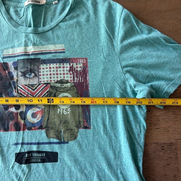 Ben Sherman Men’s Teal Graphic Tee Size L - Picture 6 of 6